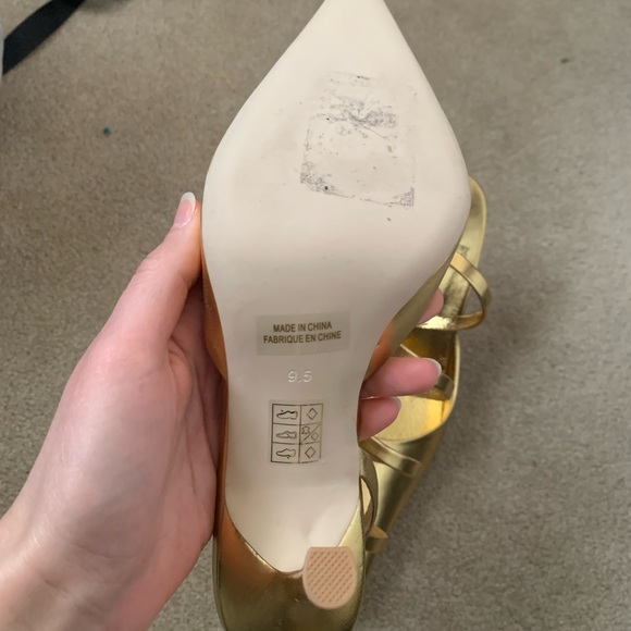 Jeffrey Campbell Gold Aphrodite Strappy Heels Size 9.5 - Picture 6 of 7